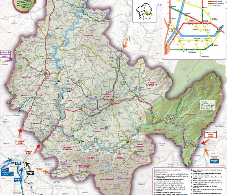 Mapa de la Ribeira Sacra en Galicia