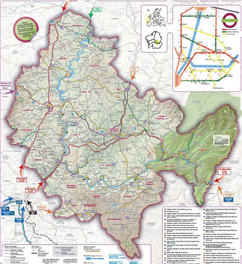Mapa de la Ribeira Sacra